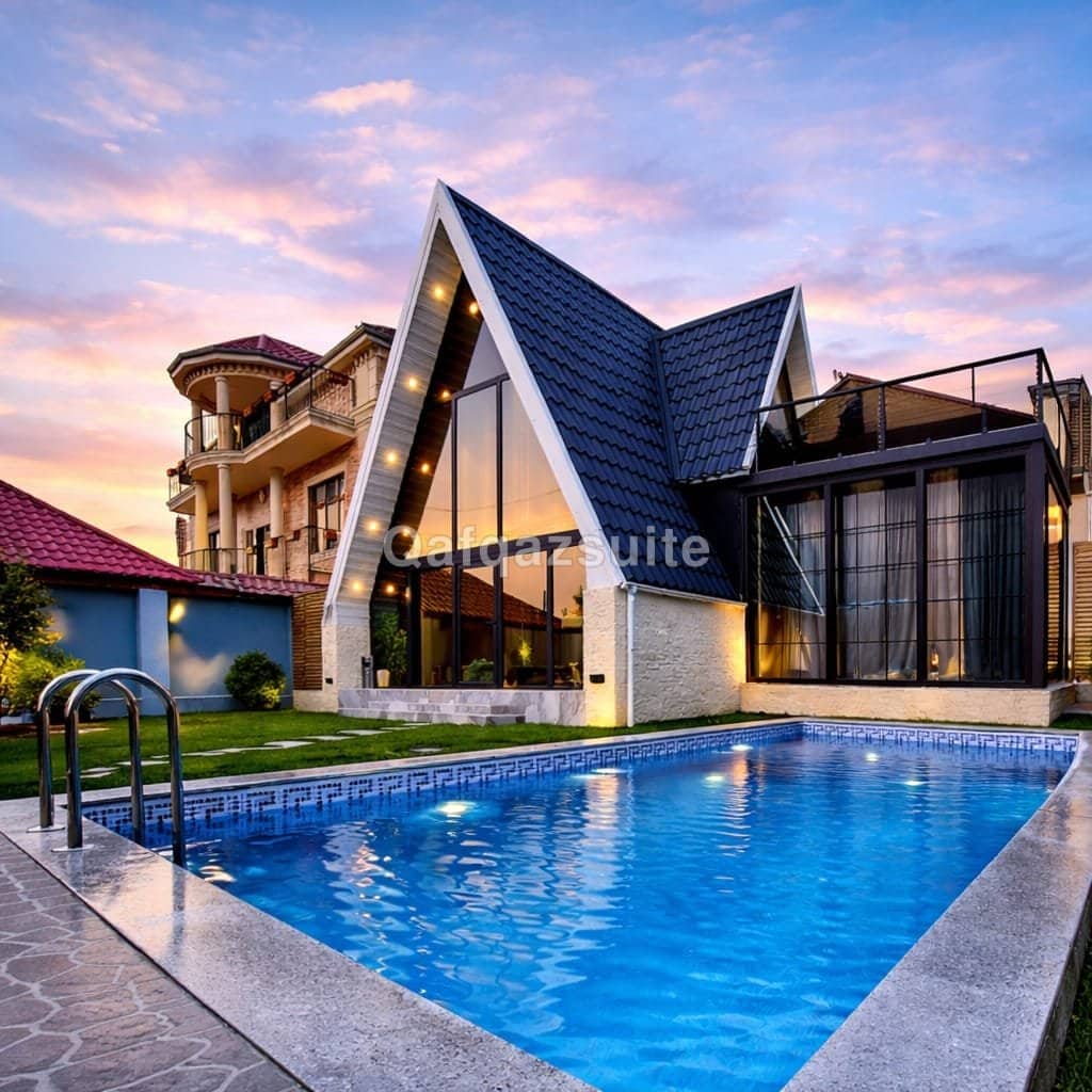 Villa Rent Sheki | Forest Peak A-Frame with Heated Pool | Seki Booking